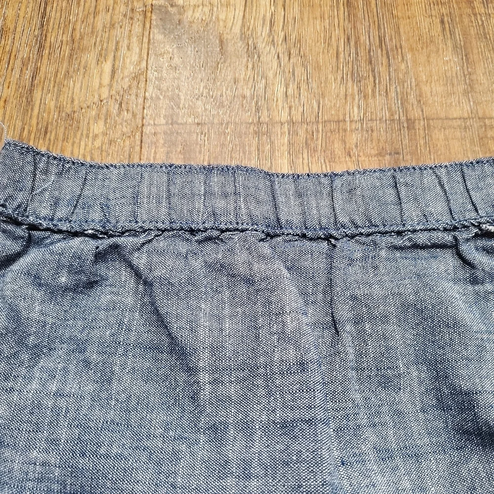 Catherine Malandrino Baby Girl Eyelet Pastel Pink Swiss Dot Top Chambray Shorts